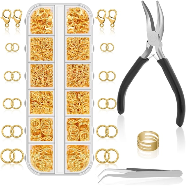 1200PCS Jump Rings for Jewelry Making Kit, Gold, Jewelry Making Supplies and Necklace Repair, Modern Style, Small Size, Not Foldable