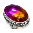 thumbnail image 2 of Natural Bi-Color Tourmaline Gemstone Handmade 925 Steling Silver Ring S.8.5, 2 of 2