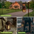 thumbnail image 5 of Outdoor Solar Lanterns, Waterproof Hanging Lantern with LED Flickering Flameless Candle, 11''  Outdoor Solar Powered Lantern Decor for Porch Patio Garden Balcony Pathway(Black), 5 of 11