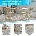 thumbnail image 5 of Emma + Oliver 5 Piece Tan Folding Card Game Table and Chair Set, 5 of 17