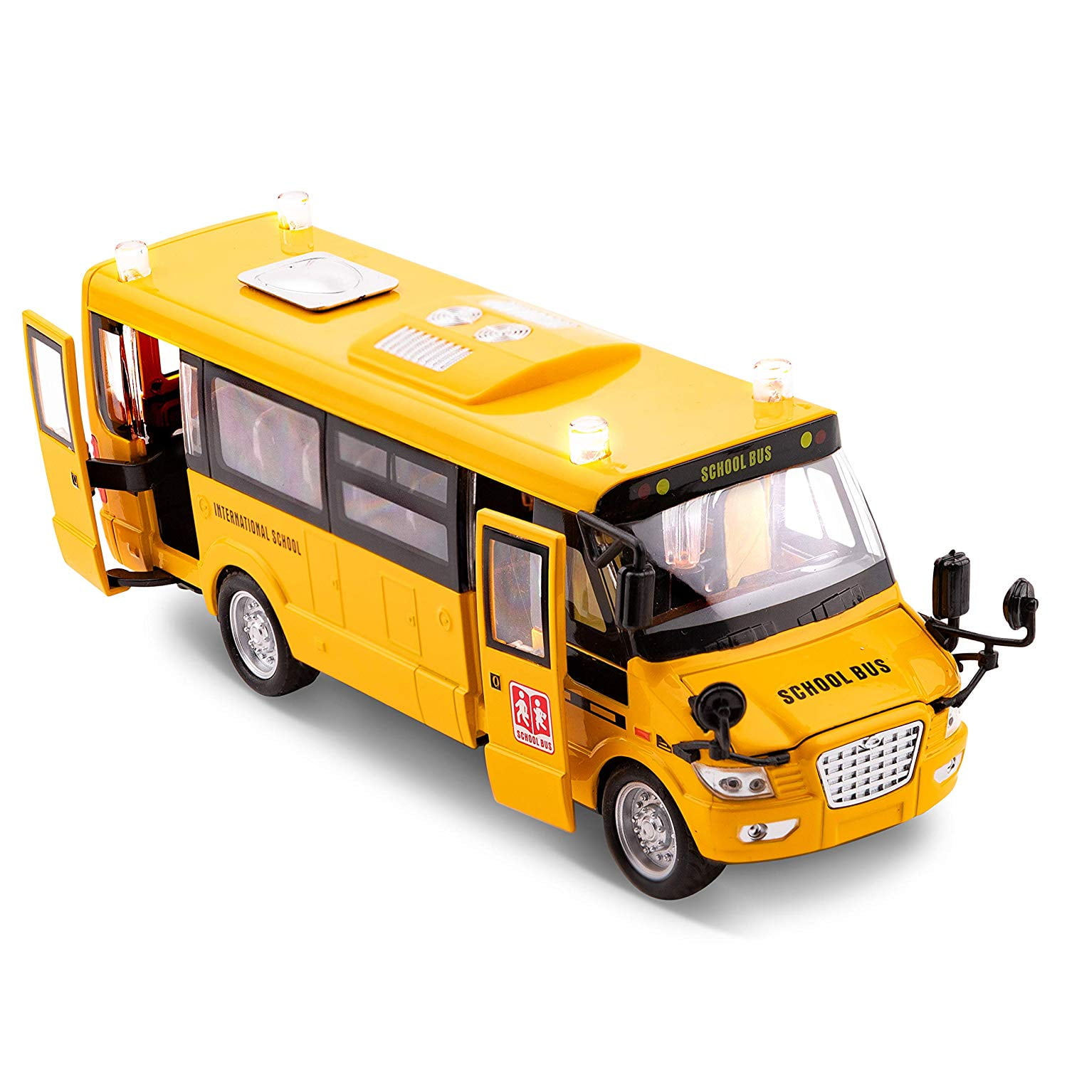 Yellow School bus toys for boys toddlers toy with lights and sound Music 