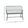 thumbnail image 4 of DecMode Black Traditional Outdoor, Entryway, Hallway, Bench with Metal Rod Backing and Armrests. 48"W x 19"L x 38"H, 4 of 14