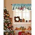 thumbnail image 4 of Christmas Truck Snowman Tie Up Valances Curtain, Xmas Tree Snowflakes Animal Teal Adjustable Rod Pocket Short Window Treatment Tie Up Curtains Valances for Kitchen Living Room Bathroom 42x18 Inches, 4 of 9