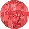 thumbnail image 1 of Ahgly Company Indoor Round Patchwork Red Transitional Area Rugs, 5' Round, 1 of 4