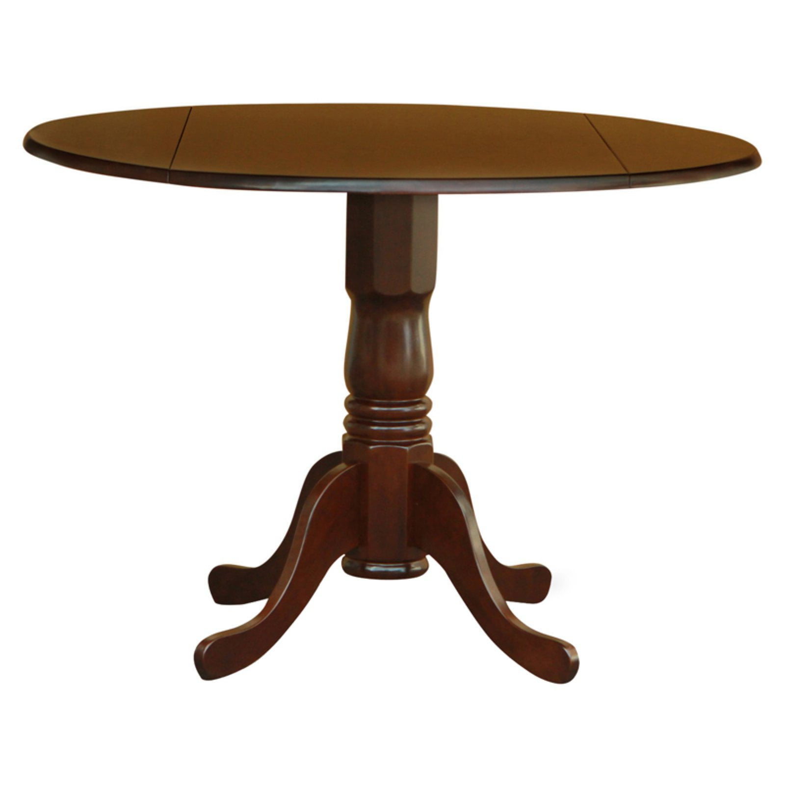 East West Furniture Dublin Round Table with 29" Drop Leaves, Mahogany