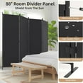 thumbnail image 6 of Room Divider 4 Panel Partition Room Dividers & Folding Privacy Screens w/ 3 Metal Feet 6FT Portable Wall Doubles as a Dressing Screen Portable Wall for Office Kitchen Children's Room,Black, 6 of 18