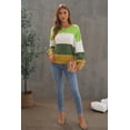 thumbnail image 2 of ABPHQTO Suéter verde de invierno con bloques de color para mujer, 2 of 5