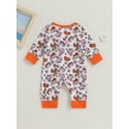 thumbnail image 4 of Wassery Baby Boys Girls Footies Rompers Newborn Halloween Jumpsuit Long Sleeve Dinosaur Print Long Sleeve Zipper Bodysuits 3 6 12 18 Months Infant Cute Fall Clothes, 4 of 8