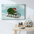 thumbnail image 6 of Christmas Holly Hedgehog Sledding- Gallery Wrapped Canvas, 6 of 9