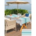 thumbnail image 6 of 54x80 Inch Outdoor Tablecloth with Umbrella Hole Zipper Rectangle Turquoise Aqua Stripes Rectangular Tablecloths Outside Waterproof Modern Gradient Minimalist Lines Patio Table Cover for Picnic Party, 6 of 8