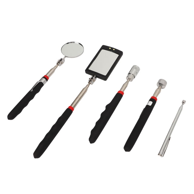 Telescopic Pick Up Tool, Lightweight Space Saving Easy Adjustment LED Inspection Mirror 15lb 8lb 1.5lb for Vehicle Machine Repair