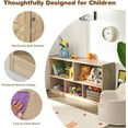 thumbnail image 5 of 2-Shelf Bookcase for Kids, Wooden Toy Storage Organizer for Books Toys, 5-Section Freestanding Classroom Daycare Shelf for Home Playroom, Hallway & Kindergarten (Natural), 5 of 18