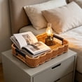 thumbnail image 4 of Wicker-Style Serving Tray with Handles, Woven Storage Basket for Kitchen Fruit Display, Decorative Tabletop Organizer for Home and Living Room, 4 of 6