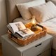 thumbnail image 4 of Wicker Serving Tray with Handles Woven-Style Storage Tray Imitation Woven Serving Basket Fruit Table Storage Basket Decorative Woven-Look Tray, 4 of 6