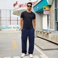thumbnail image 3 of WQD Mens Cargo Sweatpants Baggy Gym Sweat Pants Drawstring Wide Leg Casual Lounge Pants with Pockets, 3 of 9