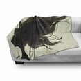 thumbnail image 3 of Hair Salon Soft Flannel Fleece Throw Blanket, Silhouette of a Woman with Long Dark Color and Fuzzy Hair Style, Cozy Plush for Indoor and Outdoor Use, 50" x 60", Black Taupe and Cream, by Ambesonne, 3 of 6