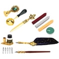 thumbnail image 4 of Feather Pen Set Painted Stamp Student Dip Pen Set European Style British Retro Dipping Feather Pen SetSapphire, 4 of 8