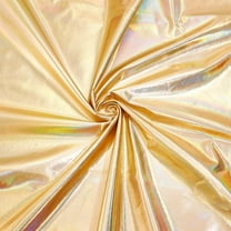Gold Sparkly Hologram Spandex Fabric 1.1yards×59.1 inch 4 Way Shiny Polyester Metallic Foil Stretch Fabric DIY
