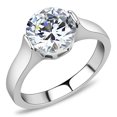 thumbnail image 1 of Bague en Acier Inoxydable Poli pour Femmes avec Grade AAA CZ en Transparent - Taille 7, 1 of 1