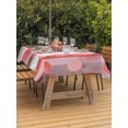 thumbnail image 3 of Outdoor Tablecloth with Umbrella Hole for Patio/Picnic/Party/Camping, Pink Grey Ombre Waterproof Table Cloth Rectangle Table Cover Washable, Abstract Art Modern Polka Dot Striped (54"x 80"), 3 of 9