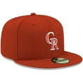 thumbnail image 3 of Men's New Era Red Colorado Rockies White Logo 59FIFTY Fitted Hat, 3 of 6