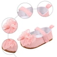 thumbnail image 6 of Baby Girls Mary Jane Flat Shoes with Lace Bowknot Soft Sole Walking Shoes Breathable Canvas Shoes Pink 4 Infant, 6 of 6