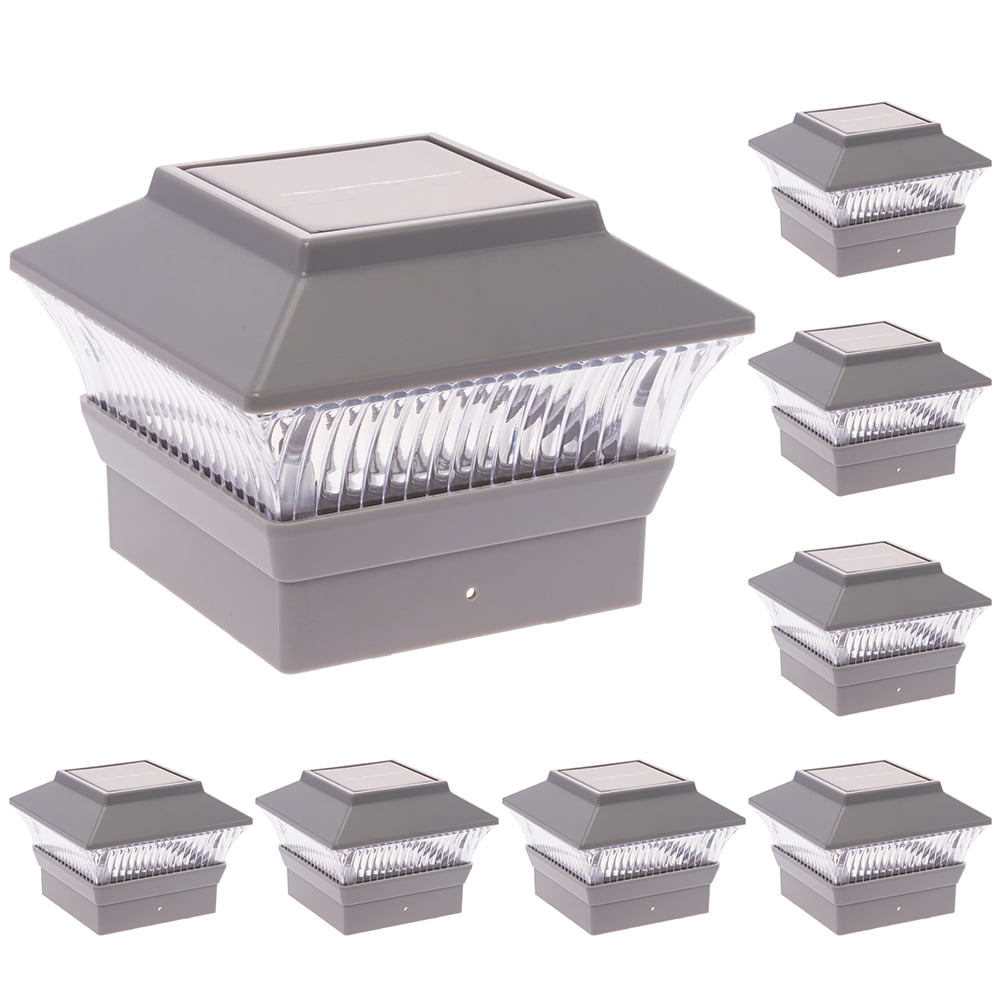 GreenLighting 8 Pack Solar Powered Post Cap Light for 5x5 PVC Posts . Dark Brown GreenLighting 8 Pack Solar Powered Post Cap Light for 5x5 PVC Posts . Dark Brown