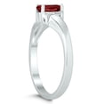 thumbnail image 2 of SZUL Women's 6X4MM Garnet and Diamond Wave Ring in 10K White Gold, 2 of 4