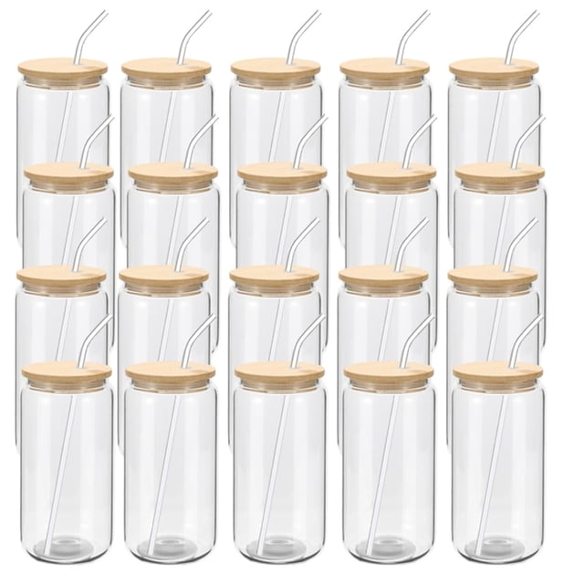 Vasos de vidrio YOUKE OLA, paquete de 20, 470 ml, estilo lata de cerveza