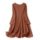 thumbnail image 5 of mfyjkho Vestidos para mujer, Mono de sudadera de manga larga con cuello redondo y bolsillos plisados en la espalda de color liso para mujer, falda larga Vestidos festivos para mujer xxl, 5 of 6