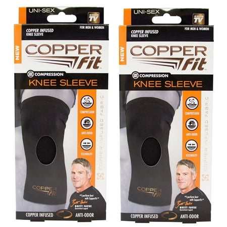 Copper Fit Recovery Infused Compression Knee Sleeve L 2-Pack Anti-Odor Unisex (Best Way To Stretch Knee)