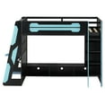 thumbnail image 6 of Twin Size Loft Bed with Desk, Gaming Loft Bed with RGB Lights & Storage Shelves, Wood Loft Bed with Built-in Workstation, Cloud Blue Esports Style, 6 of 9