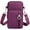 Purple, variant on YOUI-GIFTS 3-Layers Crossbody Bag Cellphone Pouch Armband Wallet Nylon Smartphone Purse with Earphone Hole