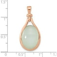 thumbnail image 3 of Ss/Rose Plated Sterling Silver Rose Gold-Plated Green Chalcedony Pendant (30.88 X 15.35) Made In Thailand qp5641, 3 of 5