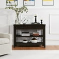 thumbnail image 3 of WEGFTDUOP Retro Pine Wood Console Table with 2 Drawers & Open Shelves - Solid Wood Entryway Table for Living Room and Hallway, 3 of 7