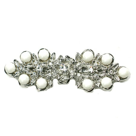 Clear Rhinestone Crystal Pearls Floral Hair Barrette (Best Day To Cut Hair In June 2019)