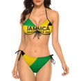 thumbnail image 1 of NICKSUN Women's Jamaica Flag Print Bikini Set, 2 Piece Swimsuits String Halter Triangle Bathing Suits, 1 of 6