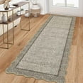 thumbnail image 2 of Scalloped Washable Runner Rug 2x8 Runner Modern Non Slip Kitchen Rugs Entryway Rug Farmhouse Soft Bathroom Rugs Stain Resistant Carpet for Hallway Laundry Bedroom 2'x8' Greyish Brown, 2 of 9