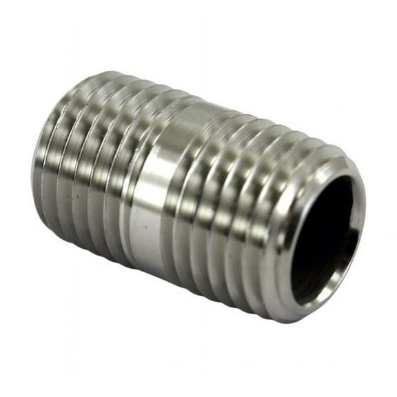 Closed Nipple 1/4" Male NPT 304 Stainless Steel Pipe Fitting .25"