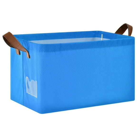 Ryvnso Deep Sky Blue Storage Bins Large Basket Foldable Cube Toys Organizer with Handles 1 PC