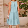 thumbnail image 5 of Cyinyin Summer Outfits for Women Womens Summer Dresses Casual, Women's Summer Cutout Dress Casual Sleeveless A-Line Layered Swing Tank Top Dress Beach Vacation Dress Blue Womens Beach Dress, 5 of 7