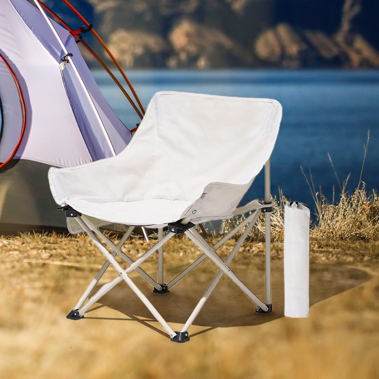 Lightweight Folding Chair Camping Stool Chair Lightweight Collapsible Beach Chair  Folding Camping Chair for Backpacking Fishing Sports Beach White 