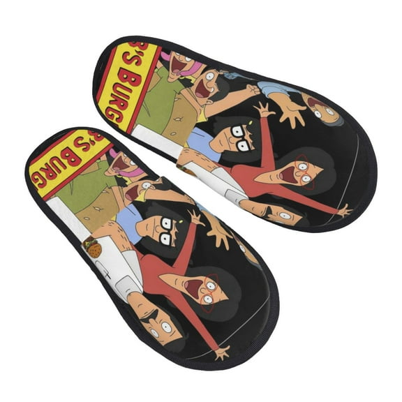 Bob's Burgers (2) Cotton Slippers Fleece Non Slip Unisex House Slippers for Indoor House