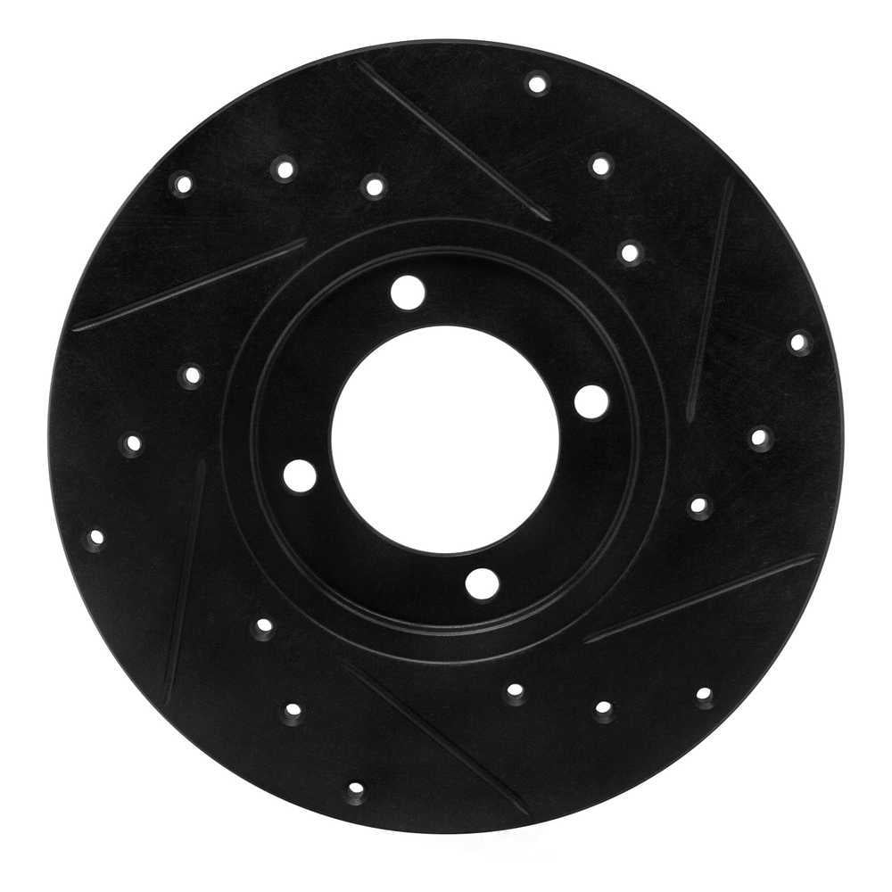 Dynamic Friction Company 633-76007L DFC Brake Rotor - Drilled And Slotted - Black