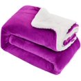 thumbnail image 1 of Light Purple Sherpa Fleece Blanket 150X200Cm Reversible Fluffy Sofa Bed Throw, 1 of 3