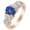Rose gold, variant on Simulated Blue Sapphire & White Simulated Diamond Engagement Ring 14k Rose Gold over Silver-7.5