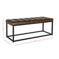 thumbnail image 6 of SAFAVIEH Reynolds Contemporary Modern Glam Tufted Bench, Brown/Black, 6 of 7