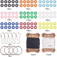 thumbnail image 2 of 1 Box DIY 8 Pairs 620Pcs Bead Pets Kit 8mm Large Pony Beads Assortment Box Set with Keyring & Key Clasp Polyester Cord Beads Art Crafts for Adults with Instruction Christmas Craft Gift, 2 of 9