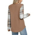 thumbnail image 5 of Tunic Tops for Women Loose Fit Dressy Waffle Knit Long Sleeve Shirts Trendy Fall Fashion Crewneck Sweaters Curved Hem Coffee L, 5 of 5