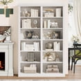 thumbnail image 3 of Memoryfield 74.5" Tall Bookshelf, Extra Large Bookshelf, 6-Tier Double Wide Bookshelves w/ 12 Cubbies, Wide Freestanding Bookcases for Living Room Office Library, White, 3 of 7